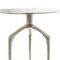 Silver Aluminum Geometric Slim Textured Accent Table